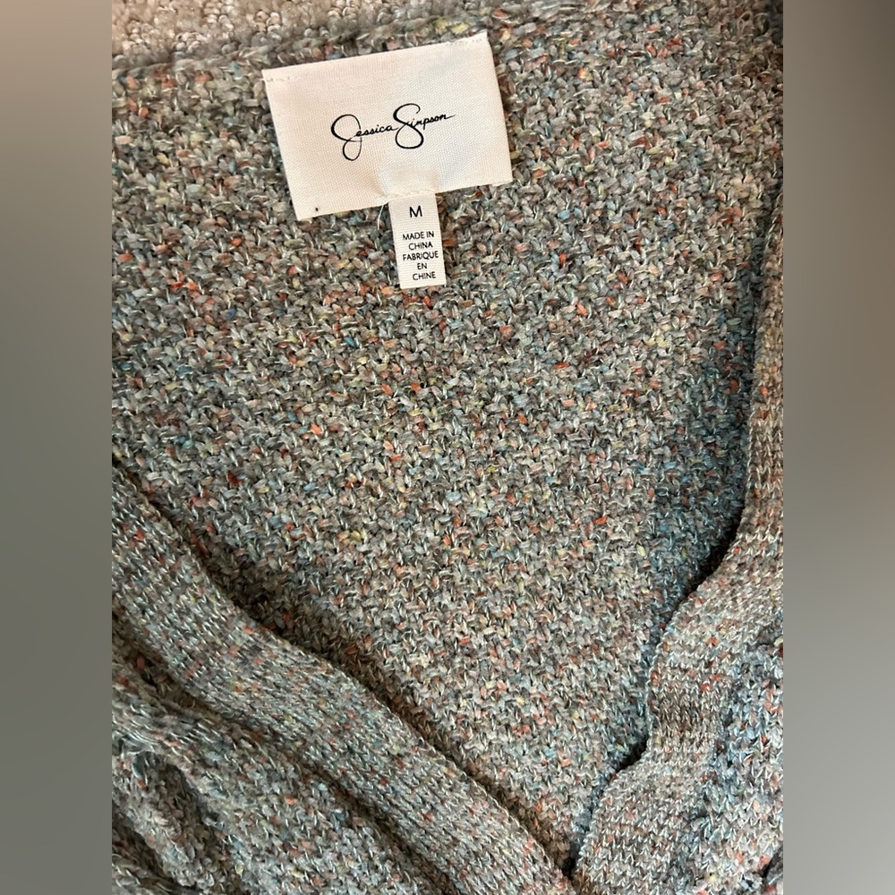 Jessica Simpson Cable Knit Style Open Cardigan, size M - Picture 2 of 4